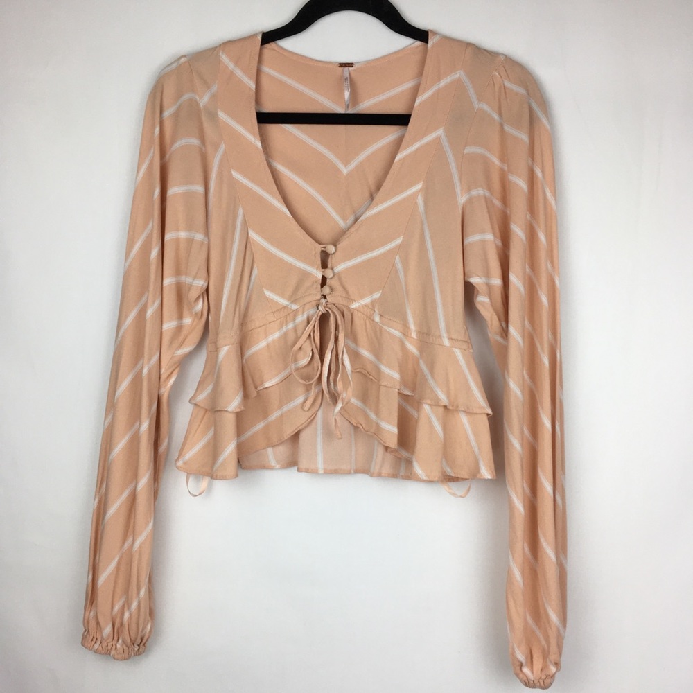Free People Samifran Ruffle Top in Petal Size XS - Picture 2 of 10